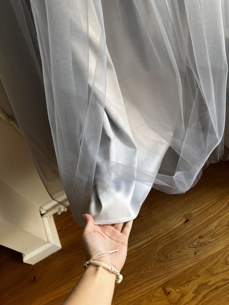 Rochie de ocazie argintie tulle