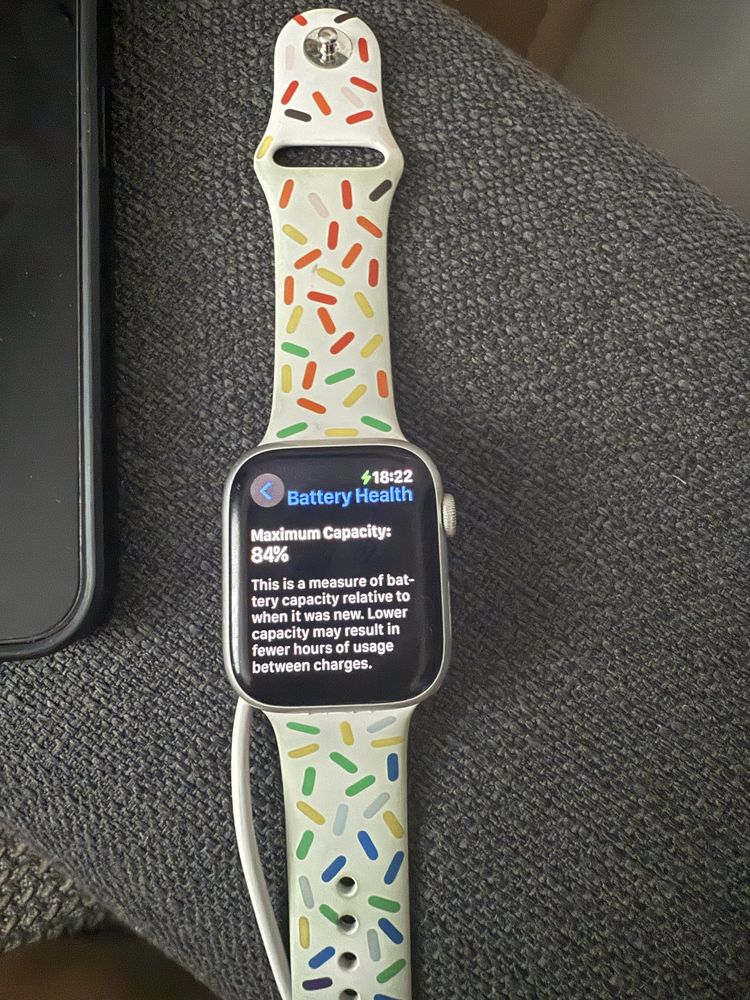 Apple watch series 8,45mm Silver Aluminium GPS