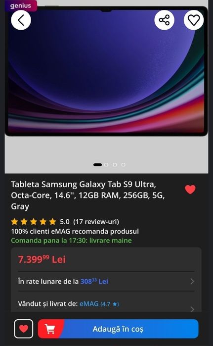 Tableta Samsung Galaxy Tab S9 Ultra 256GB 5G