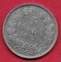 Франция 5 франка 1870 К Серес без надпис / сребро