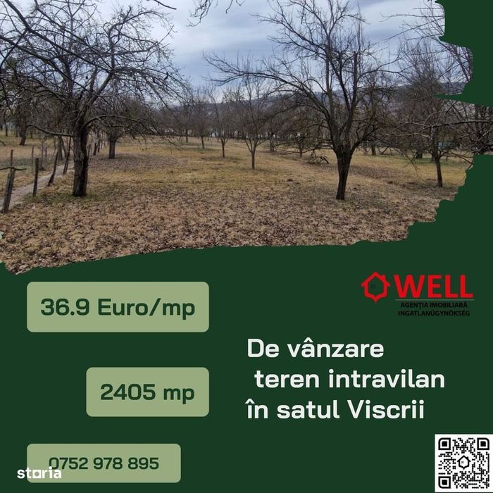 De vânzare teren intravilan în satul Viscrii