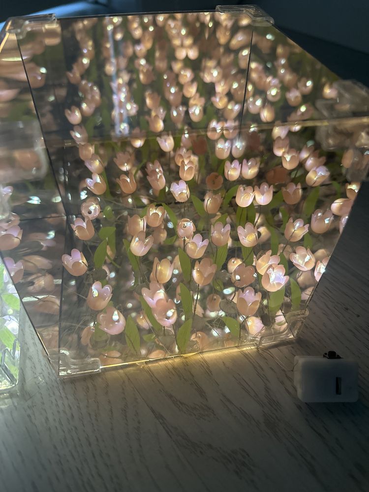 Бесконечные тюльпаны, светильник, ночник 3D