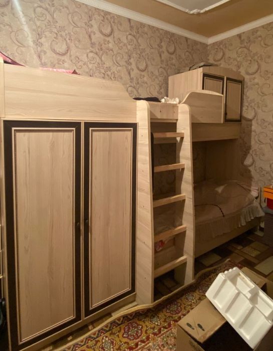Кровать 2 ярусный  совмещенный шкаф