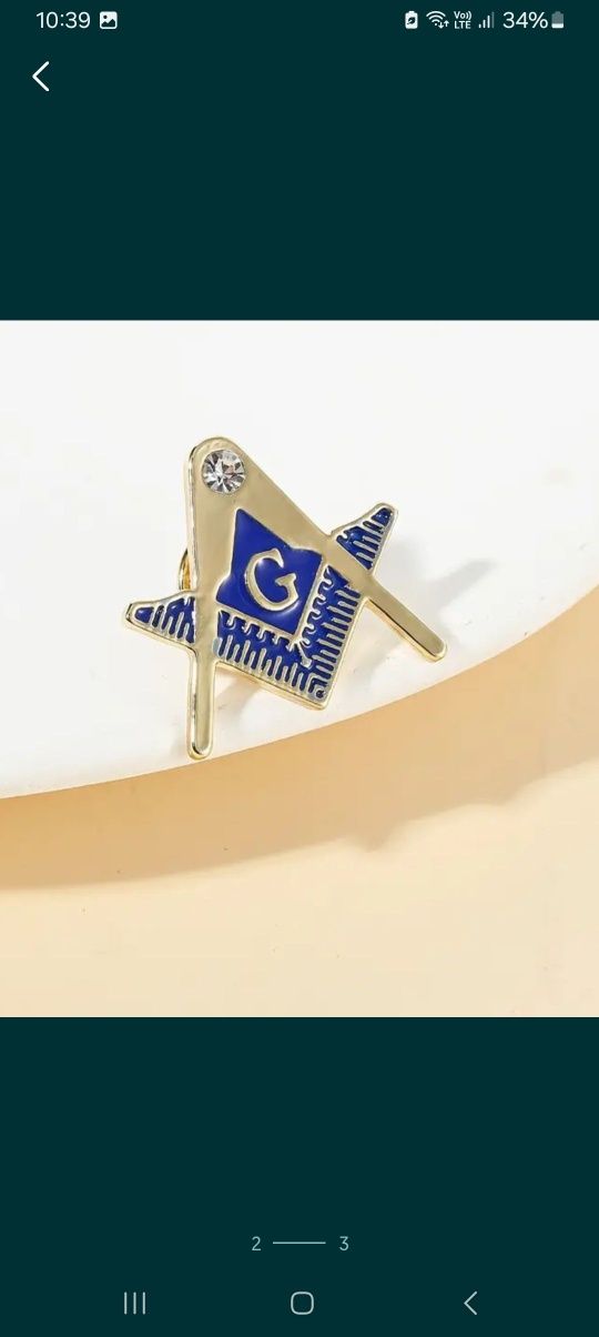 Set masonic nou pin , butoni si ac de cravata.