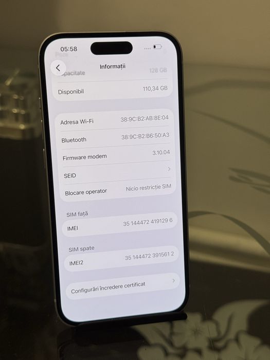 Iphone 15 128 GB 90 baterie