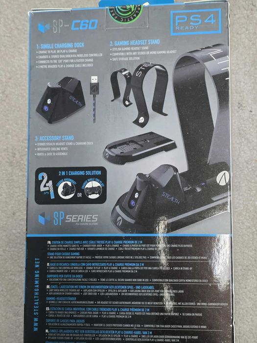 Statie de incarcat pentru controller ps4 cu suport pentru casti