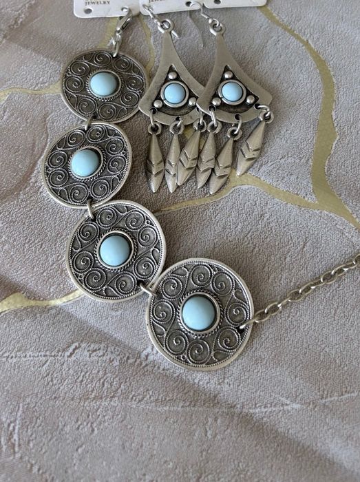 Набор мельхиор браслет и серьги