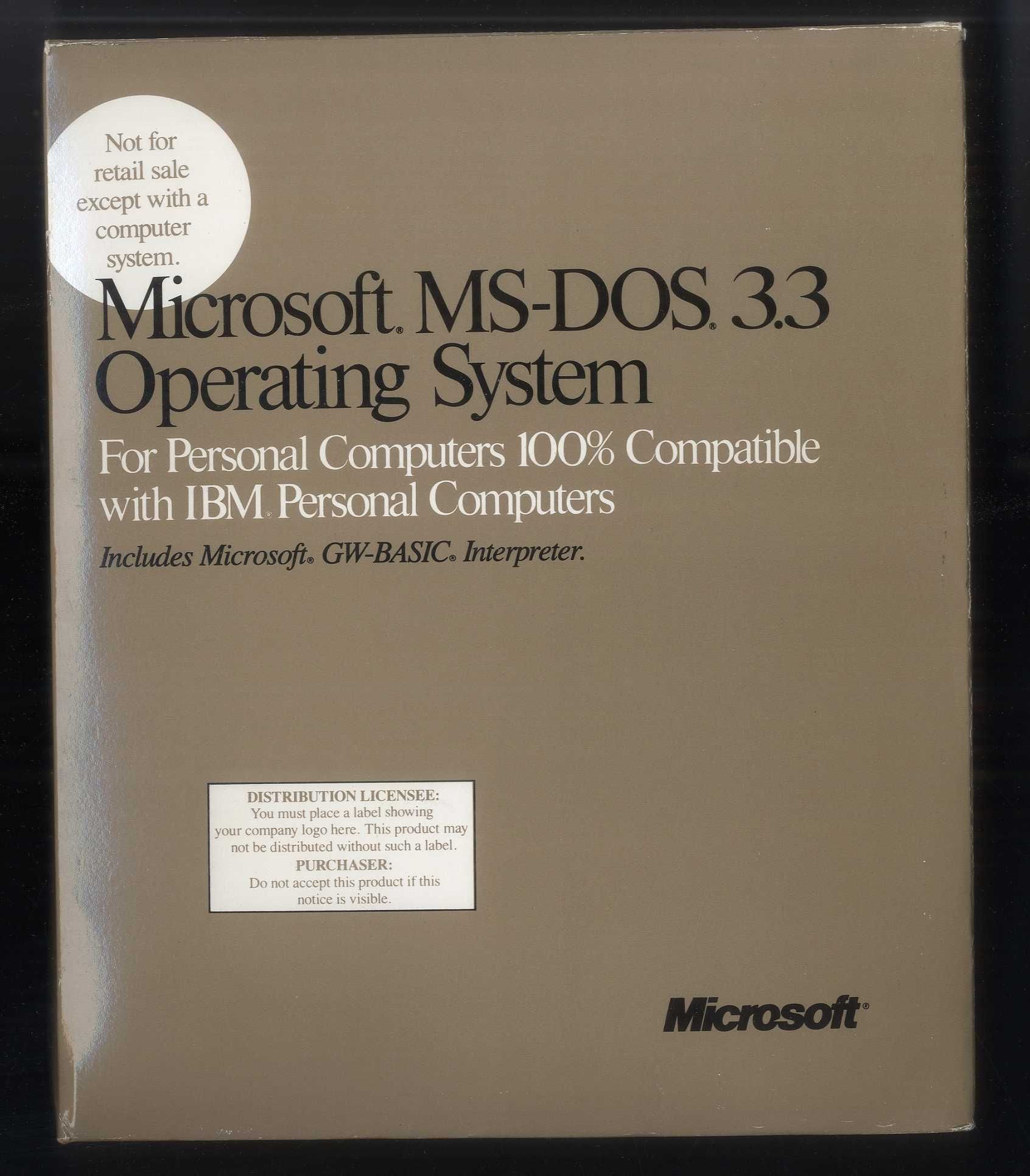 Microsoft MS-DOS 3.3 Operating System User Guide GW-BASIC - Manuale