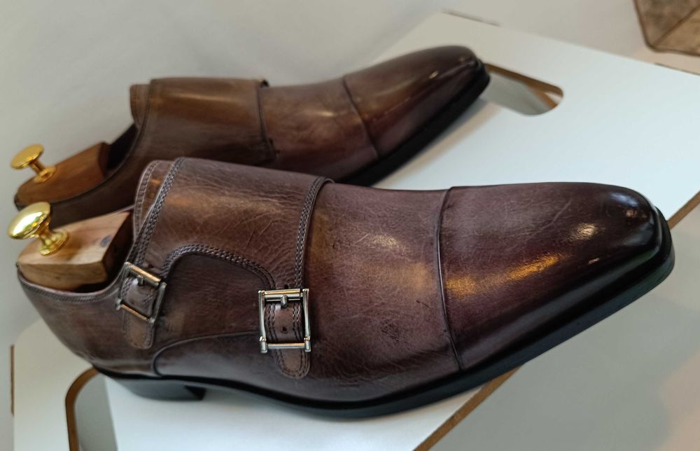 Pantofi monk 39 40 de lux lucrati manual Melvin & Hamilton NOI piele