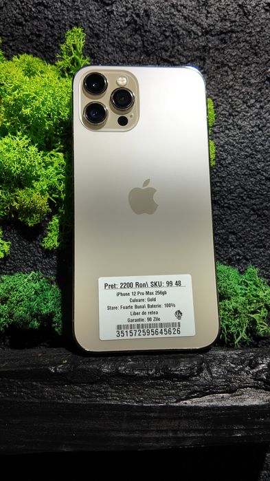 iPhone 12 Pro Max 256g Gold Neverlocked Bat 100%/Fact+Garantie