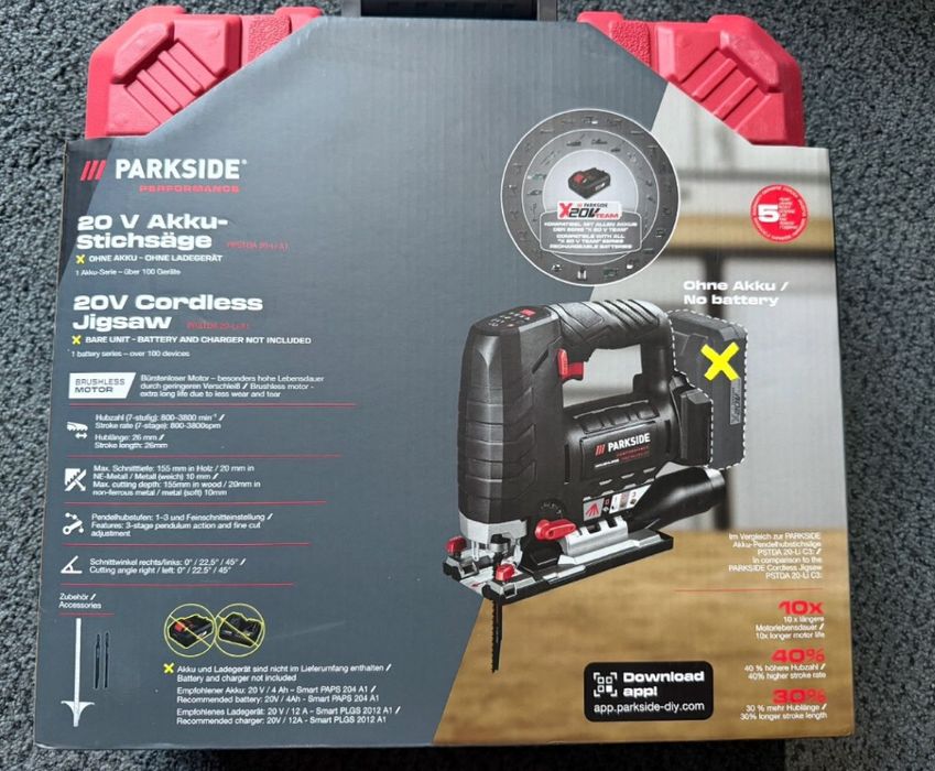 Fierastrau pendular soriciel pe acumulator 20v Parkside Performance