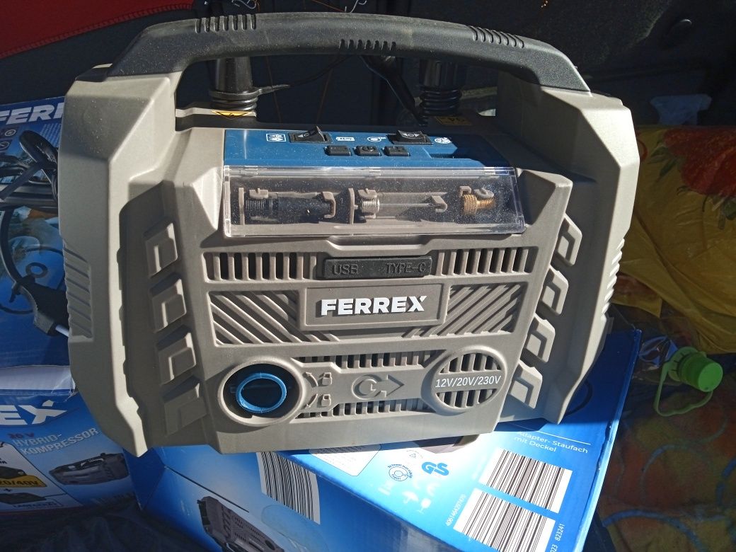 Промо-Хибриден компресор за въздух Ferrex 220/24/12v.