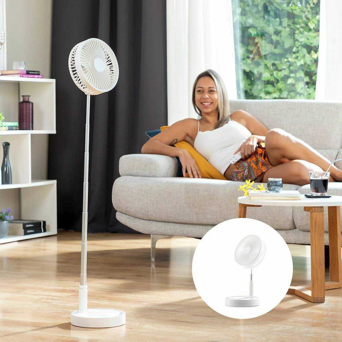 Ventilator cu picior extensibil reincarcabil USB-C 7200mAh telecomanda