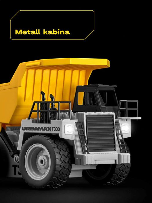 Радиоуправляемый самосвал Cubits Urbamax T300 со светом, масштаб 1:18