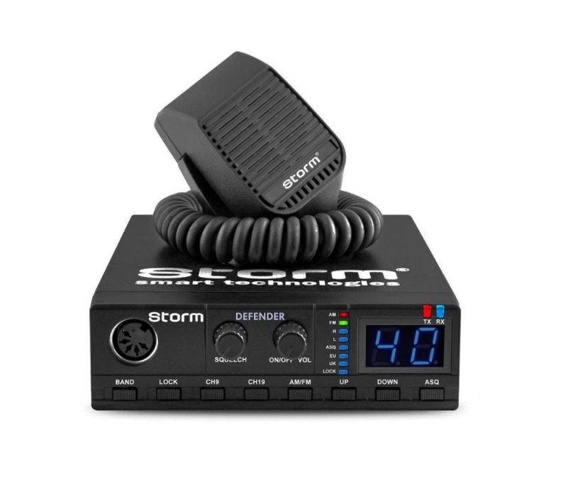 Kit statie radio auto CB Storm Defender + antena + baza magnetica