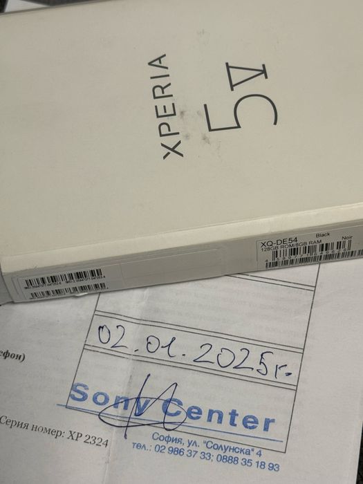 ***КАТО НОВ 128GB Sony Xperia 5 V Sony Center Гаранция до 2027 г.Black