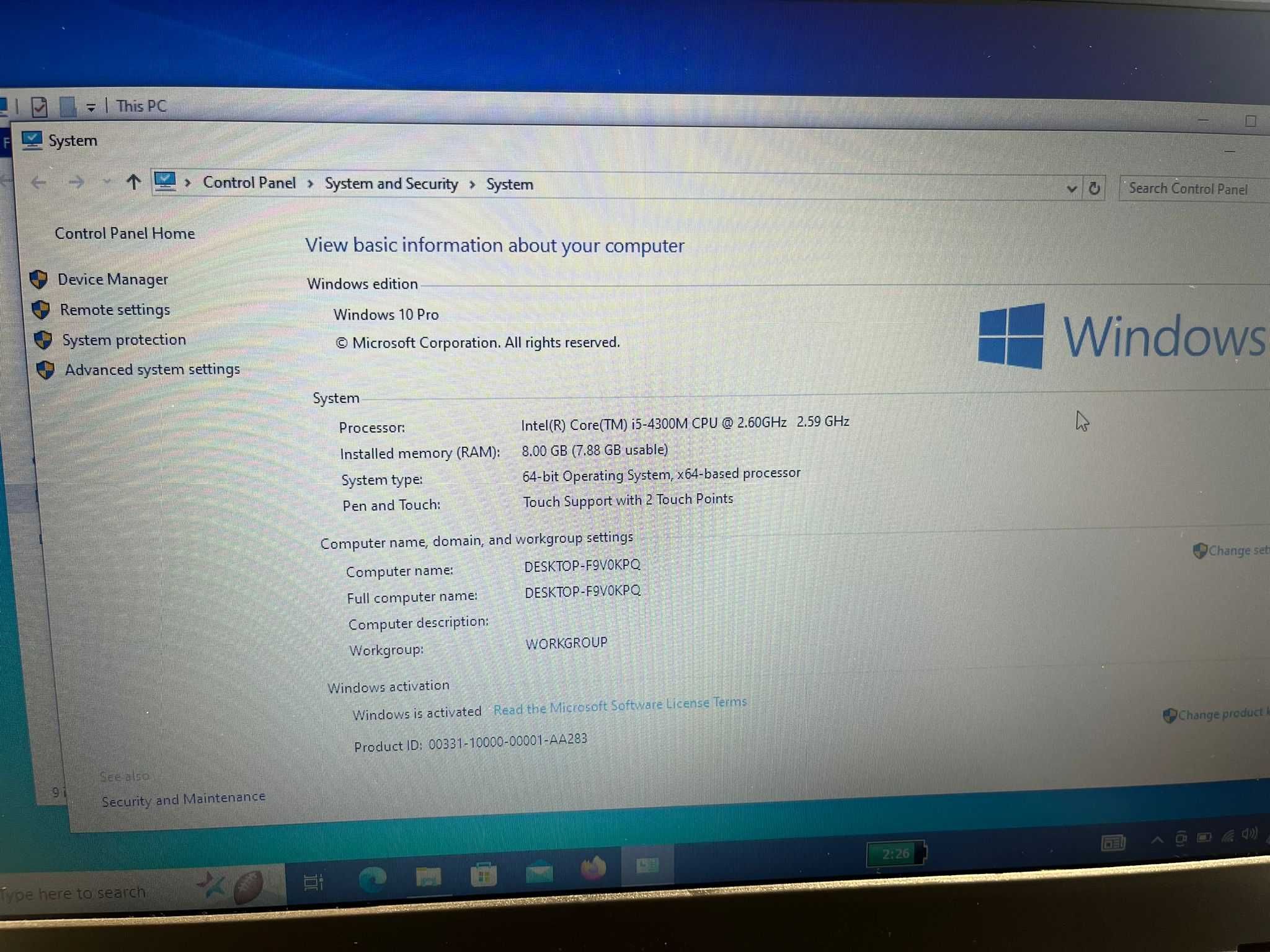 Lenovo Thinkpad T440p i5-4300-8gb Ram-180Gb Ssd