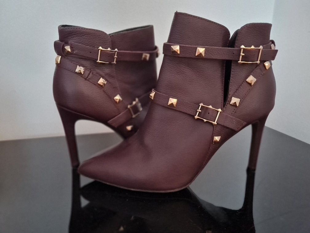 Botine dama bordo, elegante