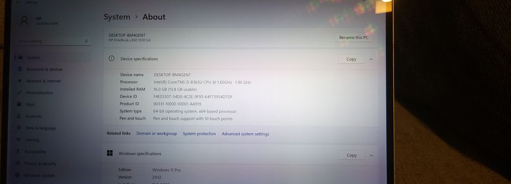 Hp elitebook x360 g4 si g7