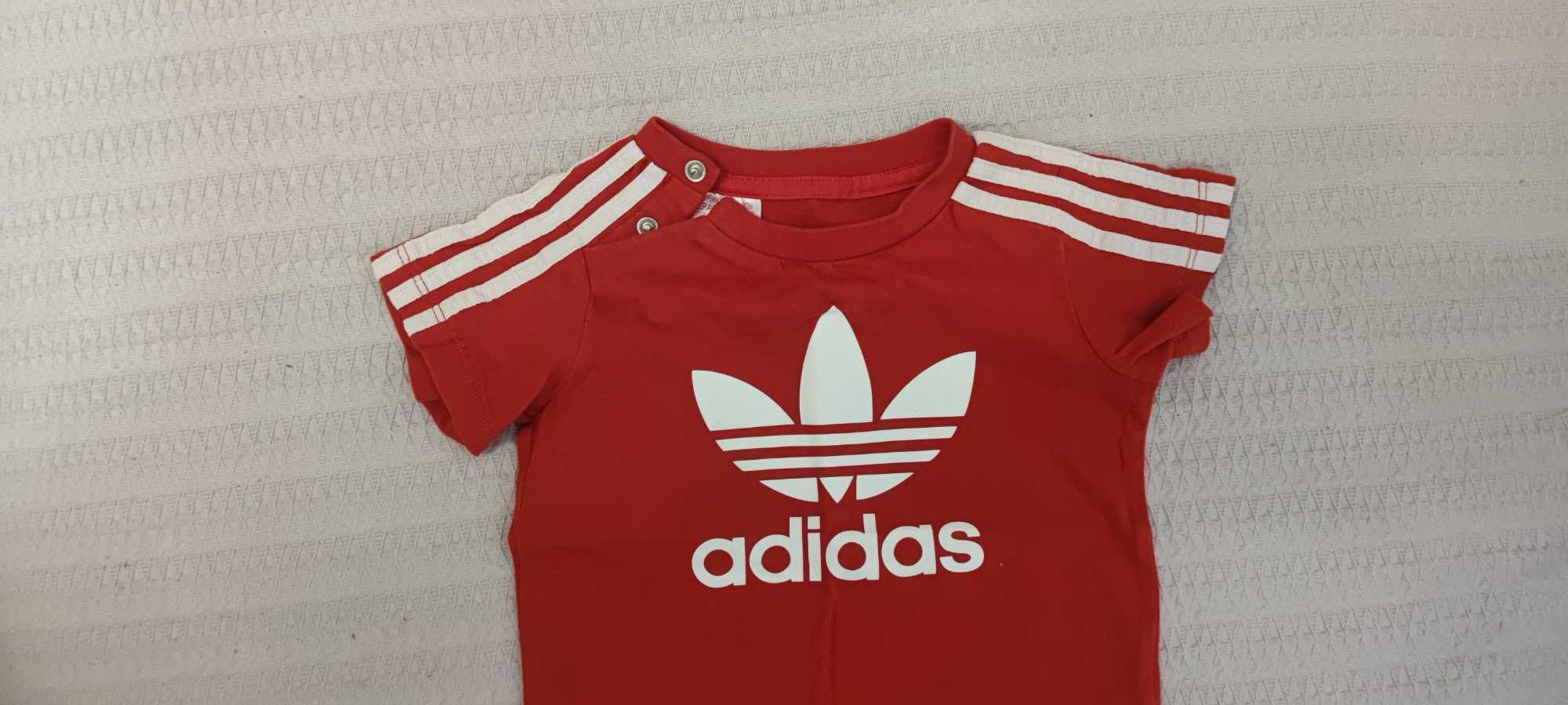 Tricou Adidas Rosu Bebe -  3 - 6 luni - marimea 68