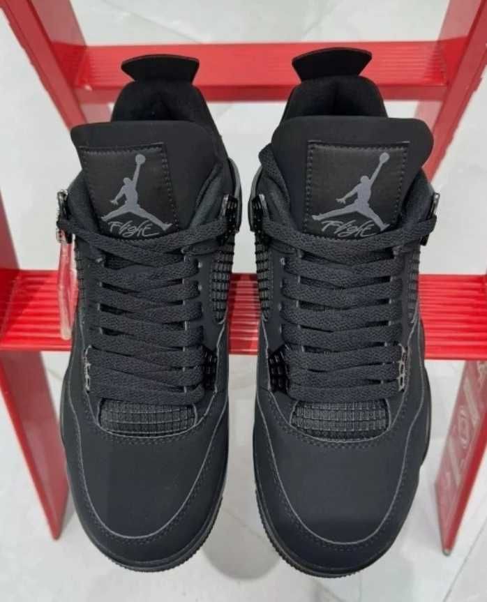 Adidasi Nike Air Jordan 4 BLACK CAT negri - verificare colet -full box