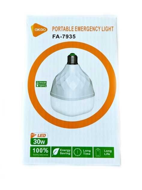 Аккумуляторная аварийная LED лампочка OKGO FA- 7935 Цоколь 30 w