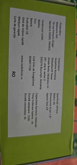 Telefon fix fara fir MobiWire MobiPhone 3G, Negru