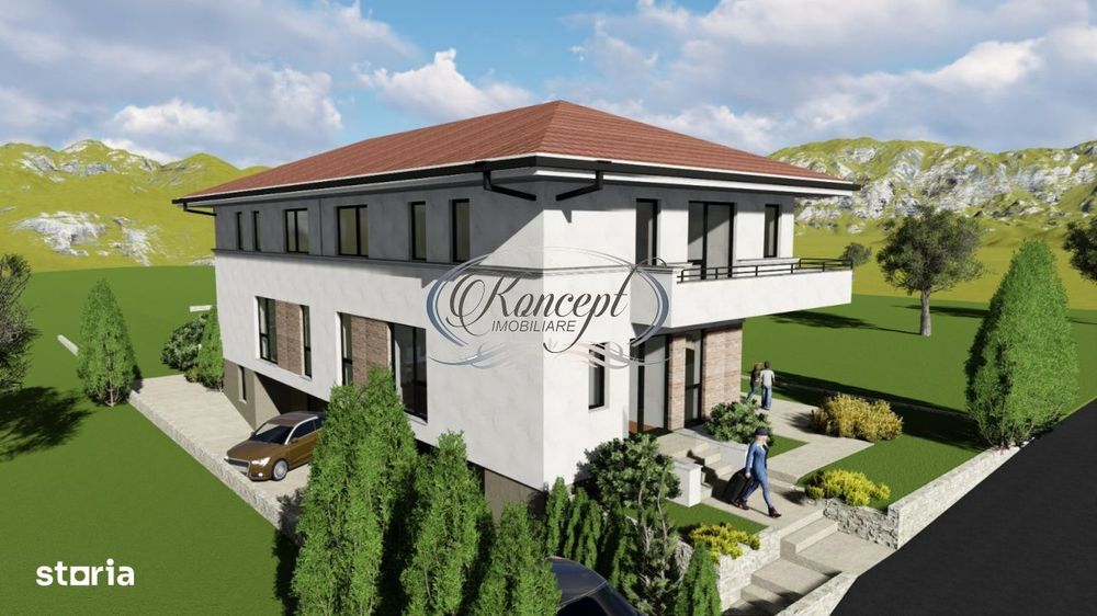 Duplex cu teren generos si panouri fotovoltaice in Dambul Rotund