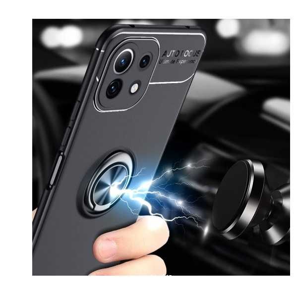 Husa Xiaomi 11 Lite/Mi 11 Lite (4G/5G/NE)-Magnetic Finger Black/Blue