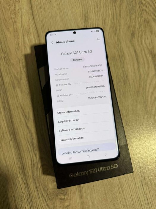 Vand Sau Schimb Samsung Galaxy S21 Ultra 5G Phantom Black 256Gb