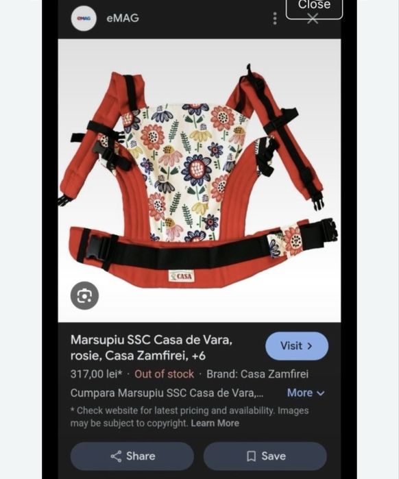 Marsupiu bebelusi/copii 6luni+ SSC Casa Zamfirei