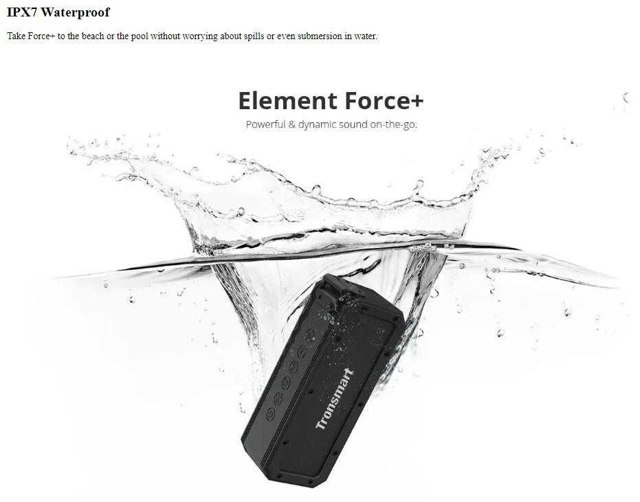 Водоустoйчива Kолона Tronsmart Force+ 40W 3D Бас Глас Контрол TWS NFC