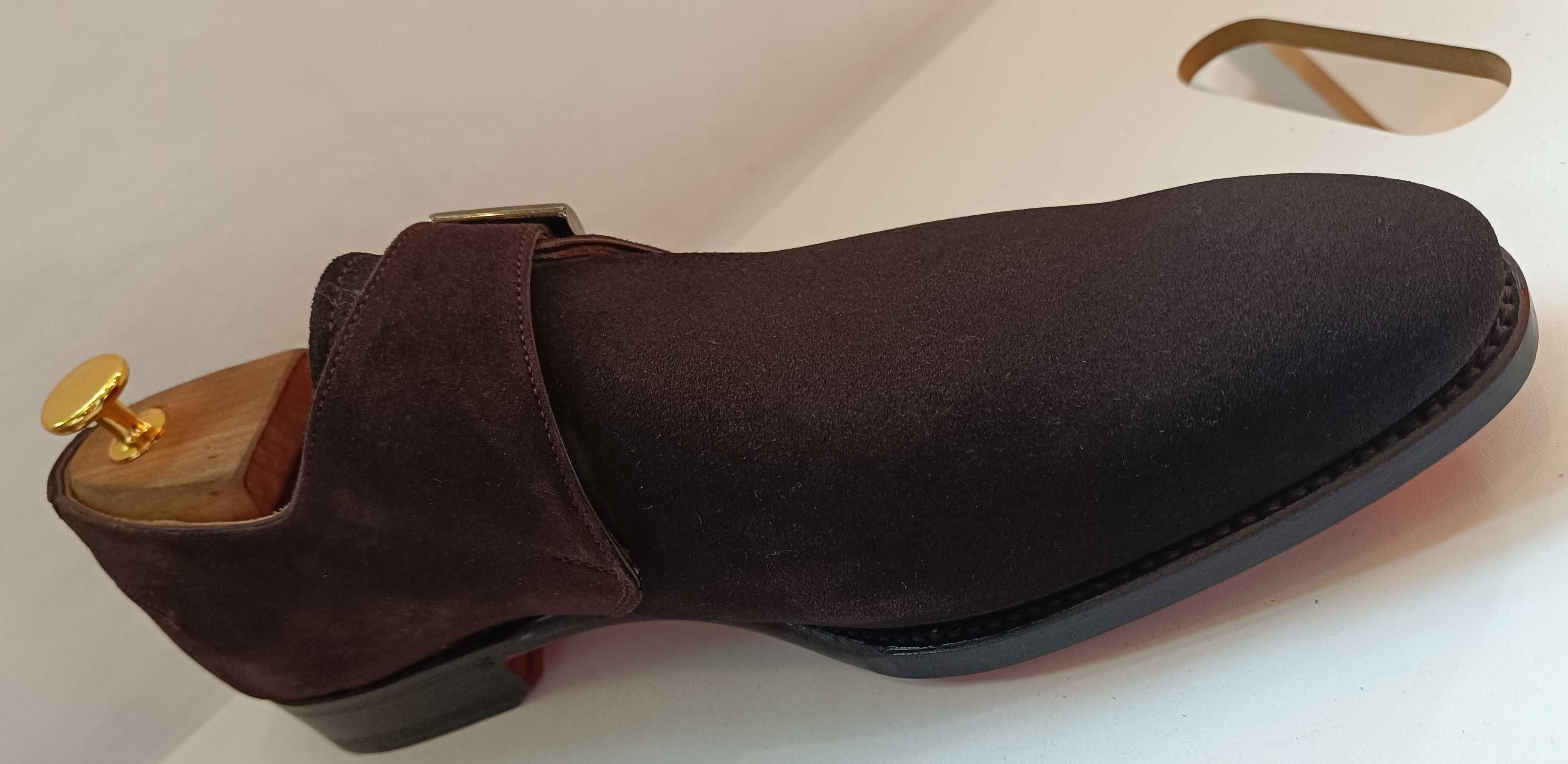 Pantofi de lux 42 42.5 43 monk GREVE NOI lucrati manual piele naturala