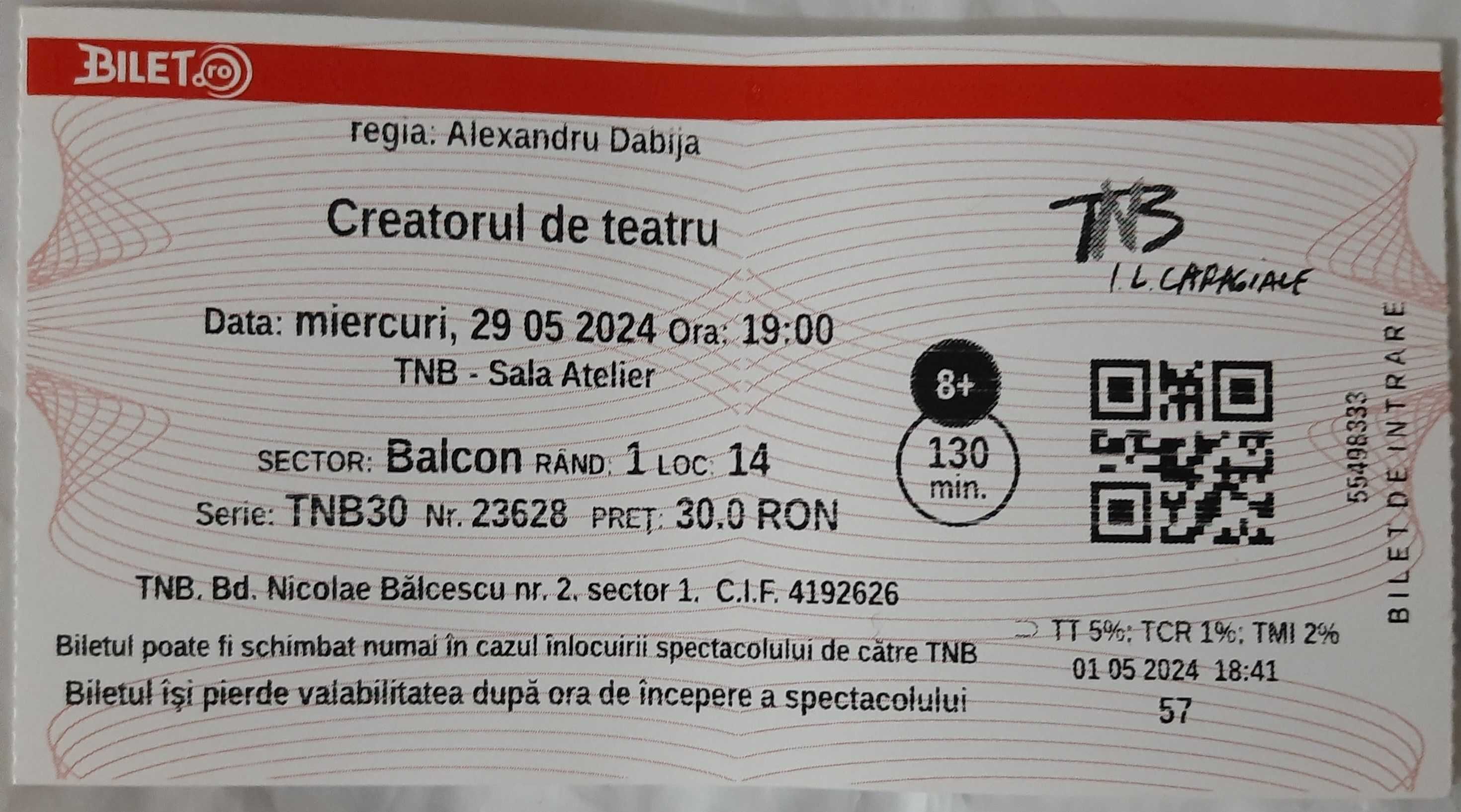 2 bilete TNB la 2 reprezentatii: Presul + Creatorul de teatru