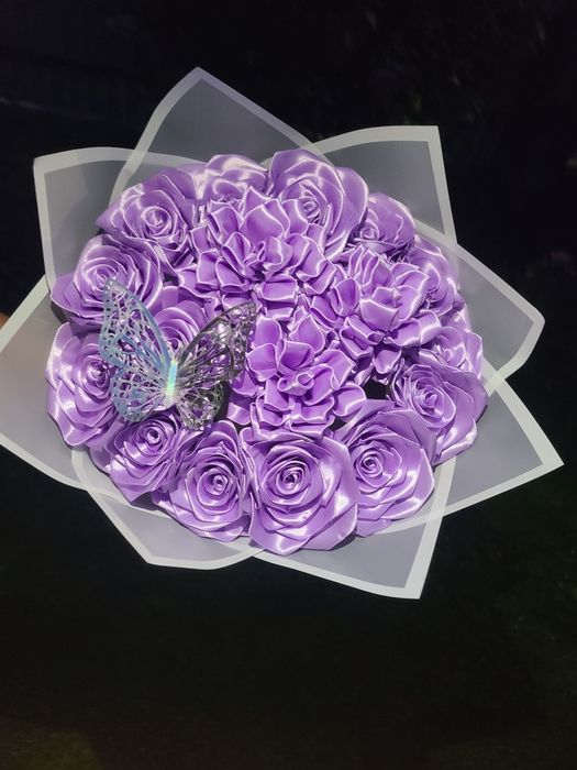 Flori satin, buchet etern