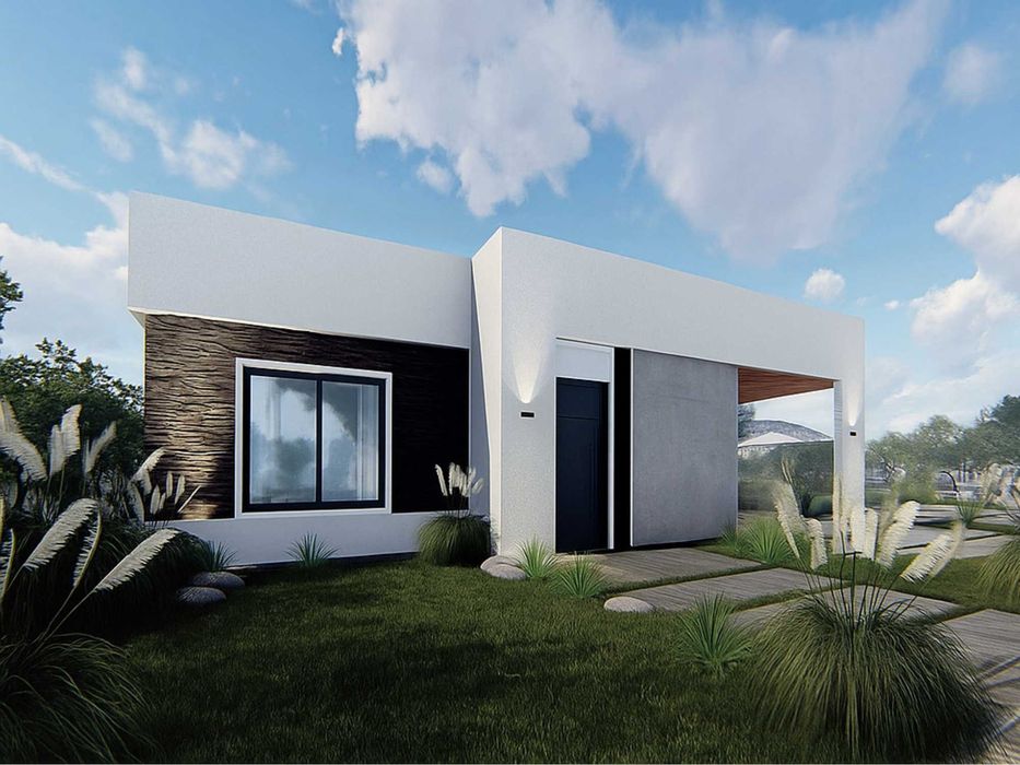 Casă modulară pe structură ușoară, 77 m² – la cheie