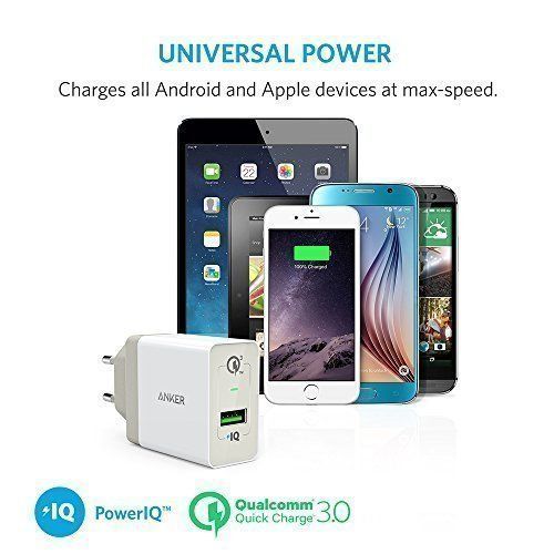 Anker PowerPort + 1, 18 W USB зарядно за стена, с Quick Charge 3.0