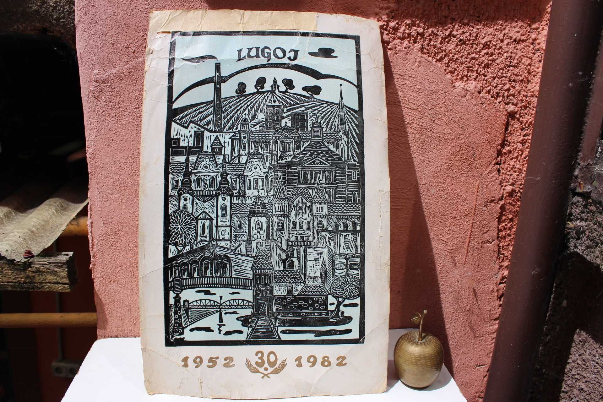 Poster colectie 1982 LUGOJ, Vuia, carton, 1952-1982