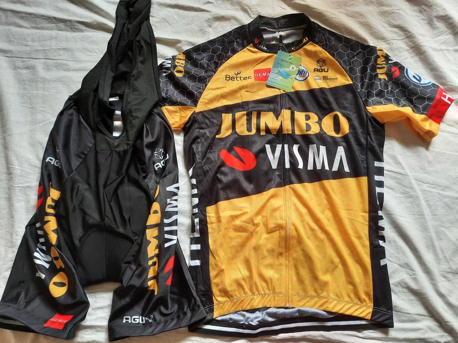 Echipament ciclism Jumbo Visma set pantaloni tricou
