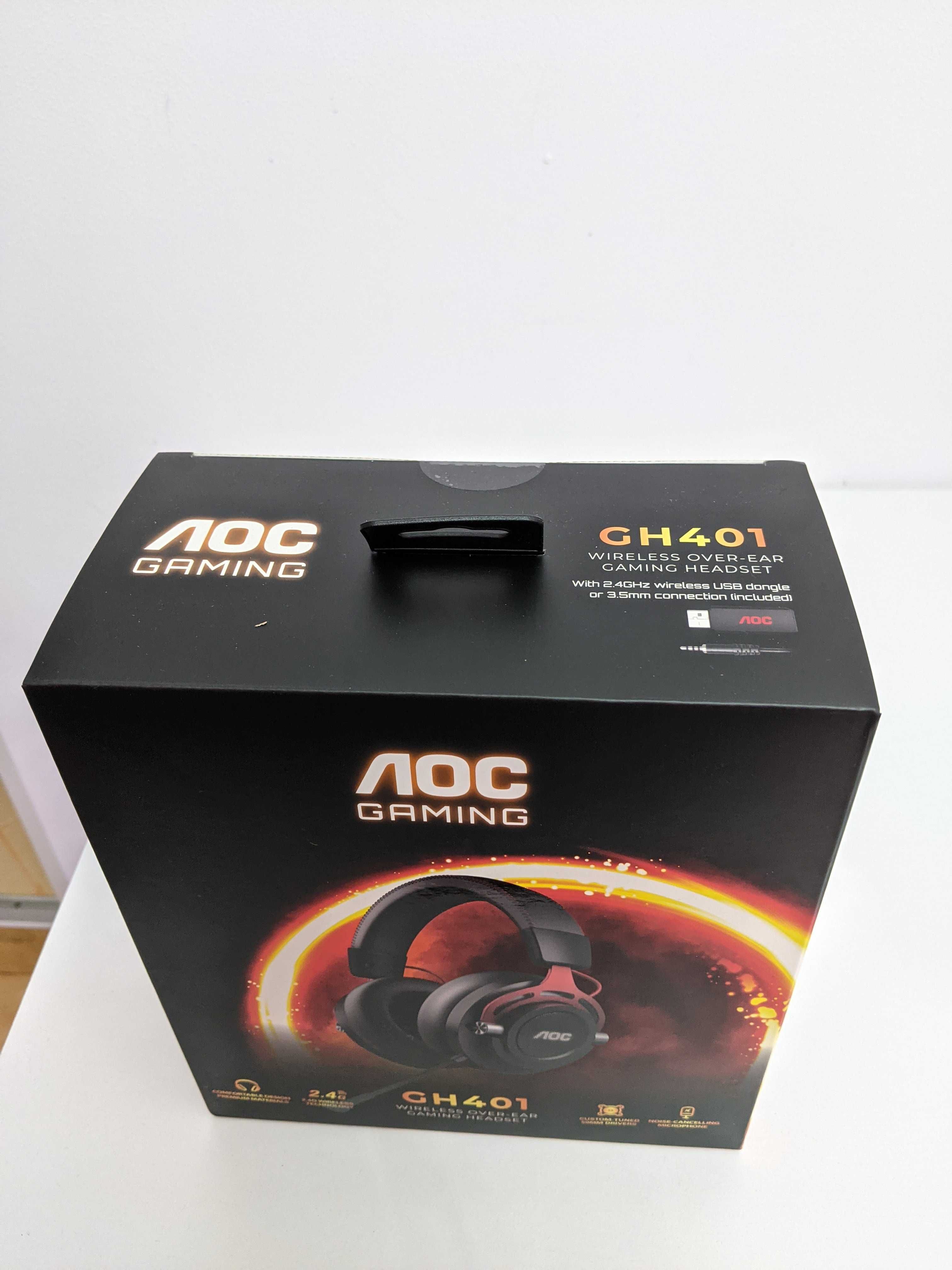 Vand casti gaming cu microfon AOC GH401, wireless nou sigilat in cutie