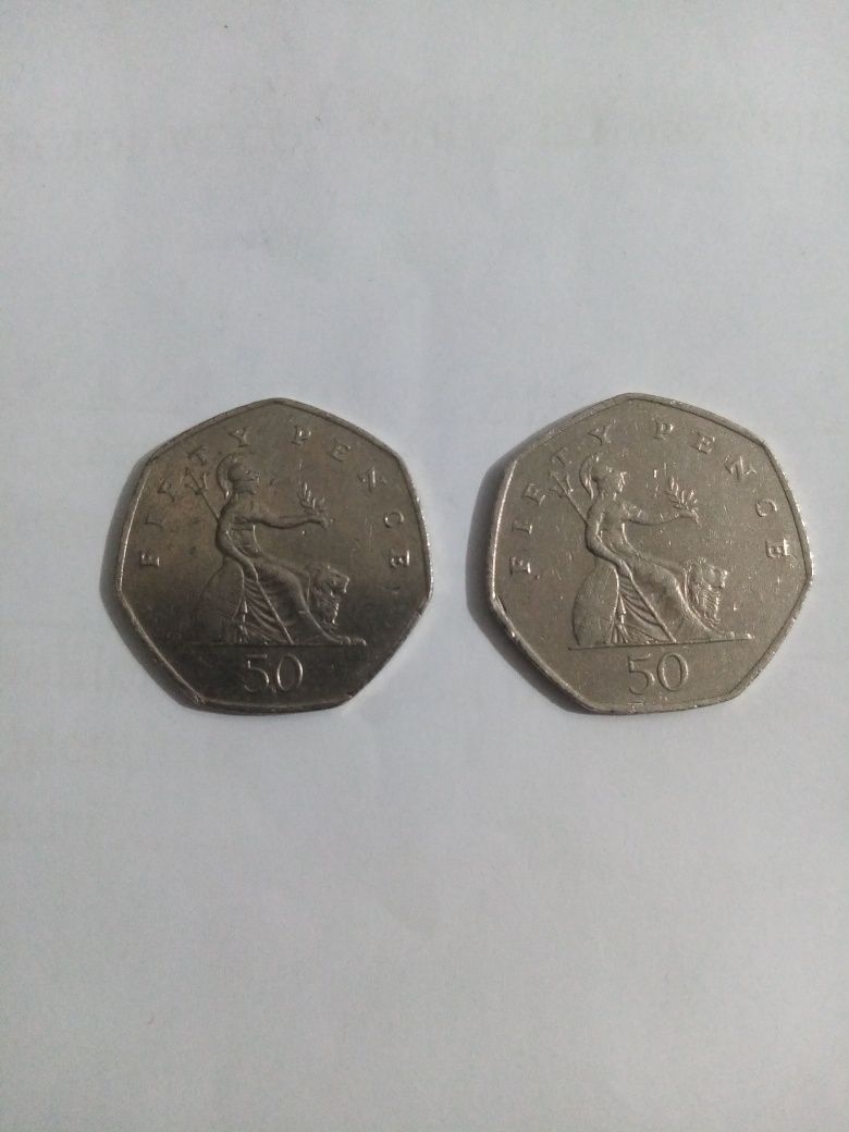 2 Monede 50 Pence Elizabeth ll