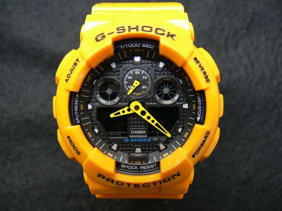 Ceas Sport CASIO G-SHOCK GA-100 YELLOW-Galben Lucios NOU 2025 !!!
