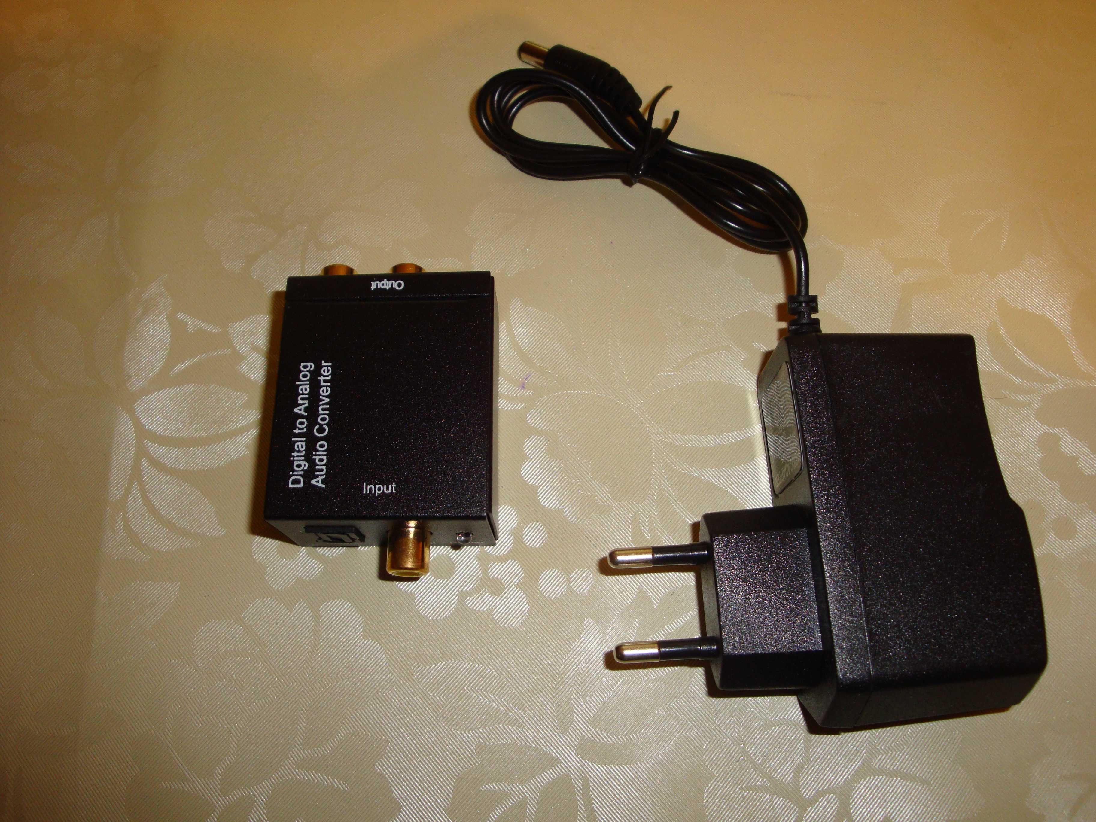 Adaptor audio digital DAC optic analogic RCA jack coaxial TV player