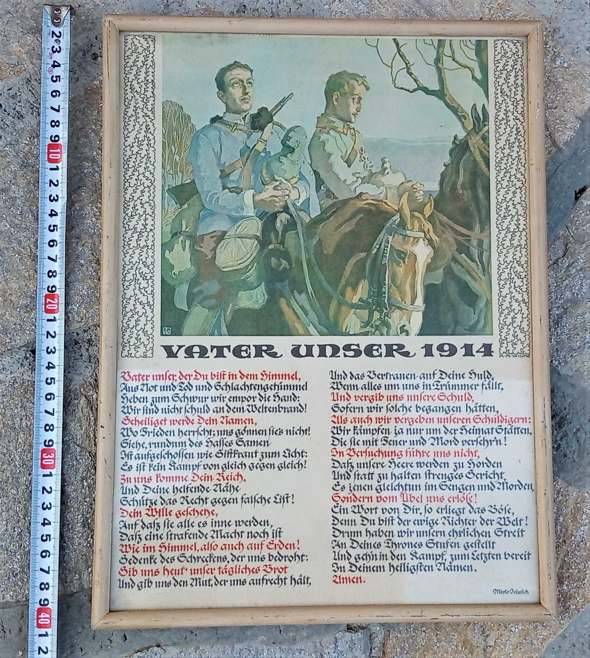 Уникална Табела Германия 1914 ПСВ Оригинал!