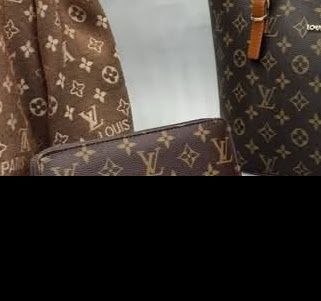 Set LV 3 articole/geanta +esarfa cu 2 fețe +portofel, saculet,eticheta