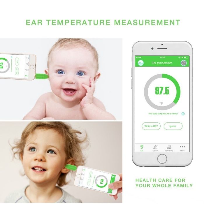 Termometru digital portabil infrarosu Jerrybox, iPhone, iOS