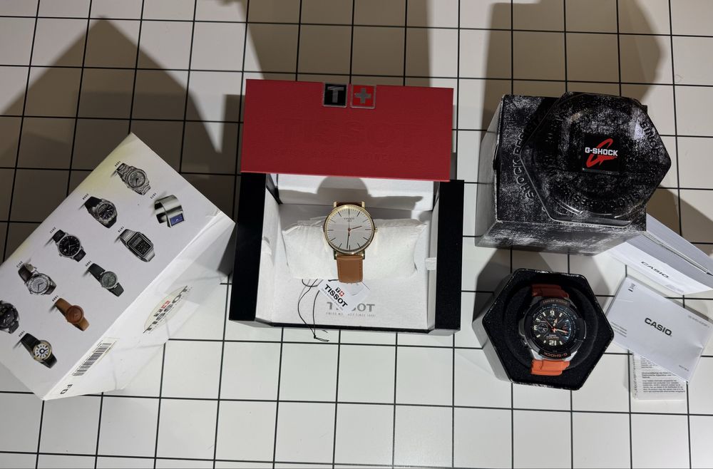 Tissot T109410A si Casio G-Shock GW3000M-4aer