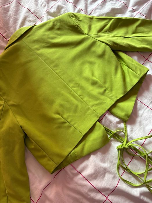 Лайм Зелен Електрик Блейзер с Дълги Влъзки