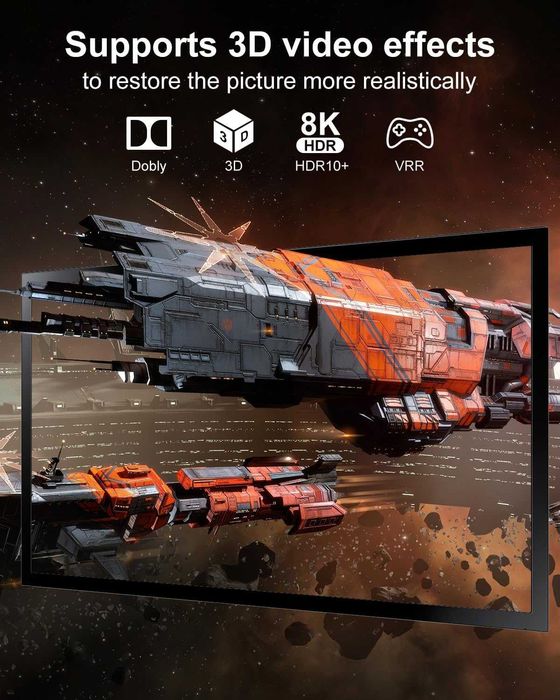 HDMI Splitter 8K 120Hz 5 in 1 cu telecomandă și suport HDR