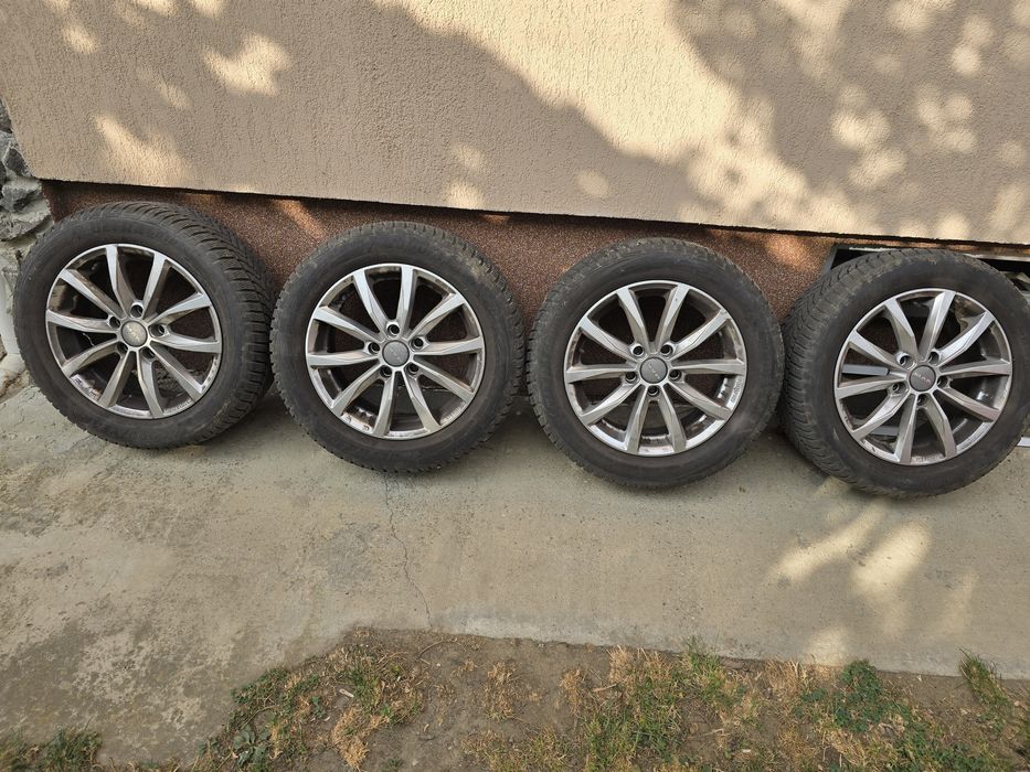 Vând roti cu jante Wolf Silver 16 inch cu cauciucuri de iarna Goodyear